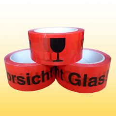 6 Rolle Klebeband Vorsicht Glas leise abrollend